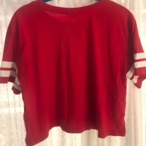 Tops - Red Cropped T-shirt Tops - Red Cropped T-shirt